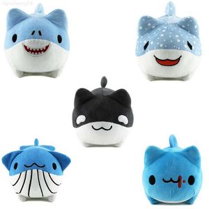 Animaux en peluche en peluche 5PCS / LOT Anime Bug Capoo Bugcat Bleu Chat Ver En Peluche Jouet Enfants Cadeaux De Noël Mignon Animal Dessin Animé Poupée Cadeau L230707