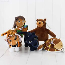 Gevulde Pluche Dieren 5 stks/partij De Jungle Boek Knuffels Mowgli Tijger Slang Beer Luipaard Fantasy Forest Knuffeldier poppen Hangers L230707