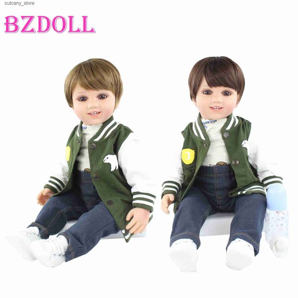 Animales de peluche rellenos 60 cm Silicona Reborn Boy Doll para niña Toddr Bebés Vestir Boneca Regalo de cumpleaños Niño Juego Casa Hora de dormir Juguete L240322