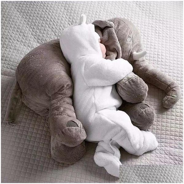 Animales de lujo rellenos 65 cm Toy de elefante Baby Slee Back Cushion Almohada suave Muñeca Nacida Playmate Regalo de cumpleaños para niños T191111 Drop deli dhxdw