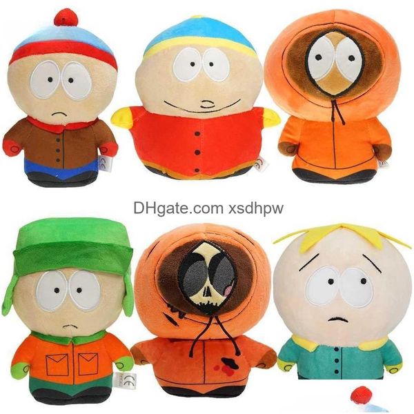 Animales de peluche rellenos 6 piezas Amine The South Parks Toys Cute Cartoon Stan Kyle Kenny Cartman Figuras Niños Cumpleaños Navidad Drop de Dhbbn