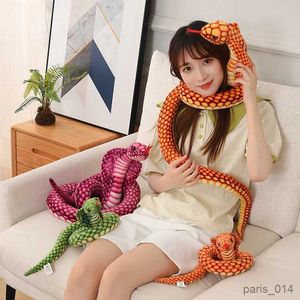 Animaux en peluche 80-240 cm, poupée en peluche simulée de serpents colorés, jouet en peluche, Animal de la forêt, canapé, chaise, accessoires de décoration, cadeau pour filles et garçons