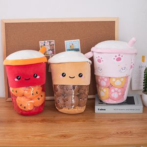 Gevulde pluche dieren Een zak met 8 stks Boba Milk Tea Pudding Soft Plush Toy Cat Paw Wolfberry Milk Tea Hug Plush Creative Thurlow Cartoon Kids cadeau 230211