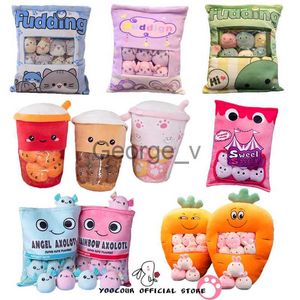 Gevulde Pluche Dieren Een Zak Van 8 Stuks Snacks Pudding Zachte Knuffel Pinguïn Piggy Konijn Dinosaurus Beer Knuffel Pluche creatieve Sierkussen Cartoon Kids Gift J230628