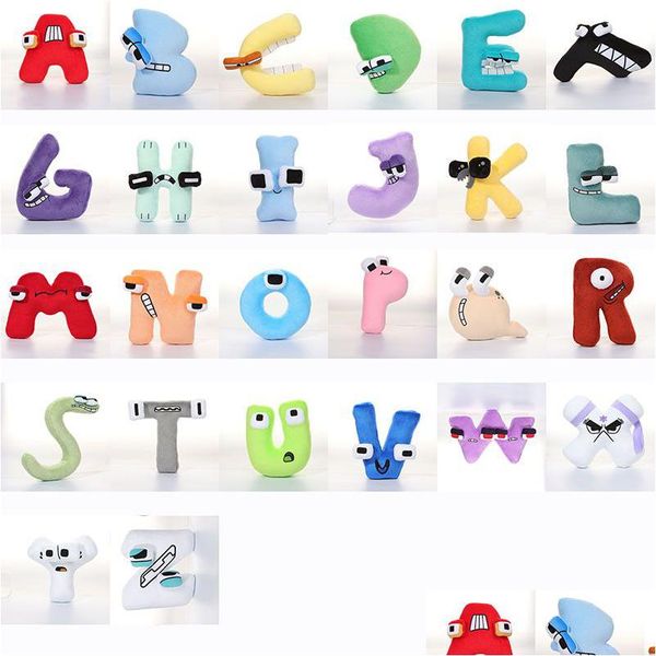 Animaux en peluche en peluche Alphabet Lore Jouets Oreiller Poupée Enfants 26 Lettres Éducation des Lumières 100% Coton Cadeaux de vacances pour enfants Dhf6O