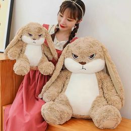 Animaux en peluche en peluche colère Bunny Plushie Long Eart Bunny Plush Toy Kaii Bunny Plush Kids Doll for Childre