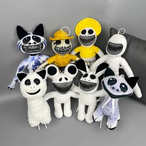 Animaux en peluche en peluche Toy en peluche terrifiante Cat Doll Monster remplissage anime panda oreiller enfant cadeau d'anniversaire fan garçon Q240515