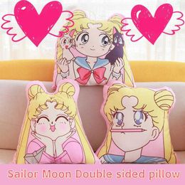 Gevulde Pluche Dieren Anime Sailor Moon Dubbelzijdige Speciale Vormige Cartoon Manga Kawaii Kussen Sofa Kussen Gevulde Pluche Pop Speelgoed verjaardag Geschenken L230707