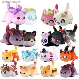 Animaux en peluche Aphmau Meows chat en peluche doux Meemeow peluche beignet chat peluches Kawaii frite Cheeseburger nourriture peluche poupée cadeaux d'anniversaire L231228