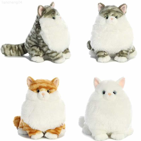 Animaux en peluche en peluche Aurora World Fat Cat 30cm Big Shiny Eyes Doll Peluche en peluche Mignon Kitty Animal Simulation Pets Fluffy Dolls Cadeaux d'anniversaire L230707