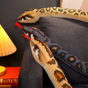 Animaux en peluche en peluche grande taille simulé python serpent en peluche jouet géant boa cobra long bouche de serpent en peluche