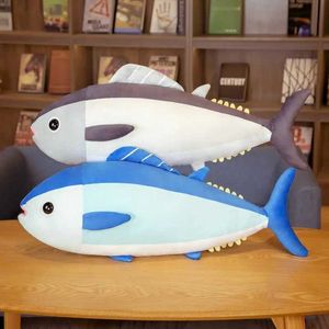 Animaux en peluche en peluche bleu thon mignon carton de jouet en peluche remplissage de la poupée de poisson animal de mer