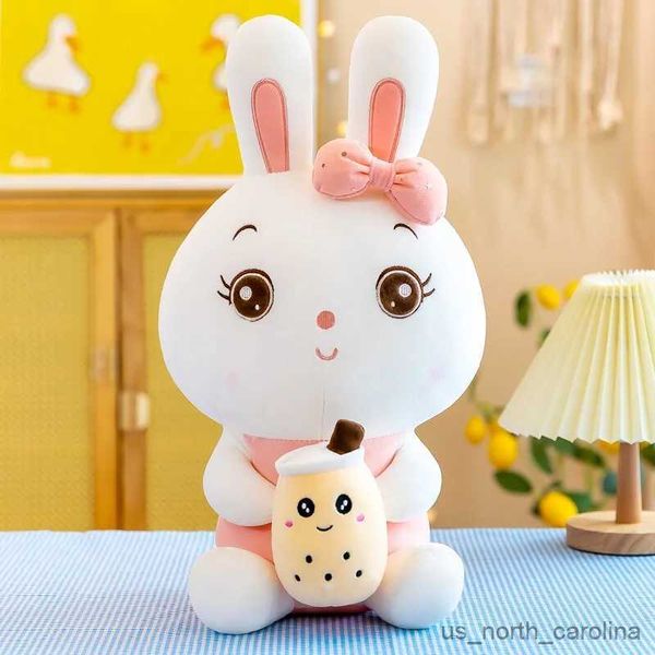 Peluches en peluche Boba lapin en peluche, animaux en peluche, thé au lait, lapin doux pour enfant, décoration de poupée, cadeau câlin d'anniversaire pour fille R231110