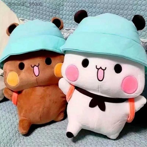 Animaux en peluche en peluche bubu et dudu panda peluche 40cm dessin animé panda ours poupée kawaii oreiller en peluche