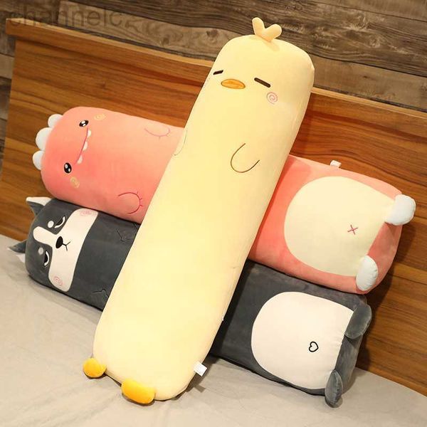 Animaux en peluche en peluche, dessin animé, dinosaure, cochon, lapin, ours en peluche, Husky, canard, jouets doux, oreiller de sommeil long, coussin de poupée, cadeau pour enfants filles strip doll