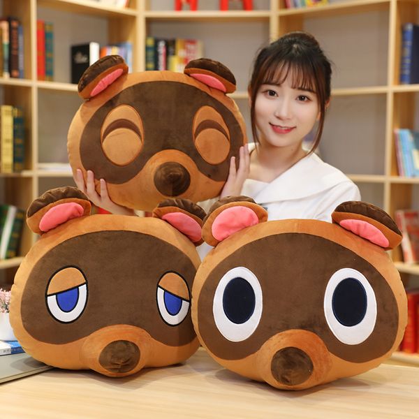 Animales de peluche de peluche Juguetes de cruce de dibujos animados Almohada de peluche Animal Crossing Cosplay Kawaii Mapache suave Blinder Mapache lindo para niños Juguetes para niños Regalo 230211