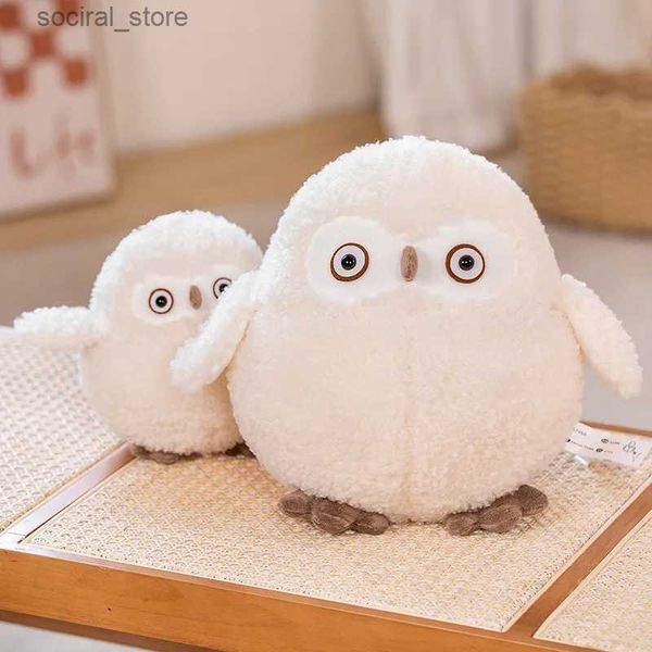 Animaux en peluche en peluche dessin animé animal blanc hibou mignon rond poupée rond poupée appeed baby jouet oreiller flou long canapé en peluche décor d'enfants cadeau l411