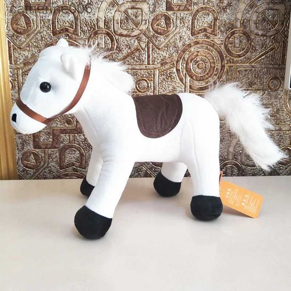 Animales de peluche de peluche, juguetes de peluche para niños, regalo de cumpleaños de Navidad, simulación de dibujos animados lindo, caballo blanco, bebé, niño, juguete de peluche L231027