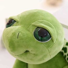 Animaux en peluche en peluche jouet enfant 2024 mignon bébé super vert œil les yeux remplissant la tortue tortue animal en peluche bébé cadeau 20 cm d240520