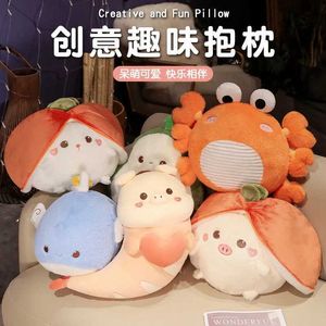 Gevulde pluche dieren Creative Cartoon Persimmon Bunny Pig Plush Funny Pillow Soft Stuffed Fruit Avocado Doll Cushion For Kids Girls Gifts Home Decor