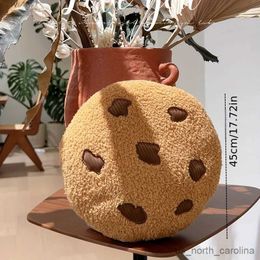 Animais de pelúcia recheados criativos biscoitos travesseiros formato redondo biscoitos de chocolate recheado brinquedos de pelúcia realista comida lanche assento almofada adereços presentes r231110