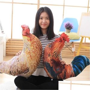 Peluches en peluche Animaux Jouets créatifs pour enfants Farce Grande poupée de poulet Mignon Peluche Slee Oreiller Coq Poule Coussin Q0727 Drop OTCS9