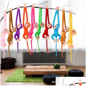 Gevulde pluche dieren schattig 10 kleuren 60 cm lange arm aap van tot staartspeelgoed Colorf Curtains Animal Doll Drop levering geschenken DHTBS