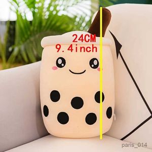 Animaux en peluche en peluche mignon Boba Milk Tea Plushie Toy Soft Farged Latte Americano Taste Milk Tea Hug Gilw Balls Bubo Tea tasse Cushion pour les enfants