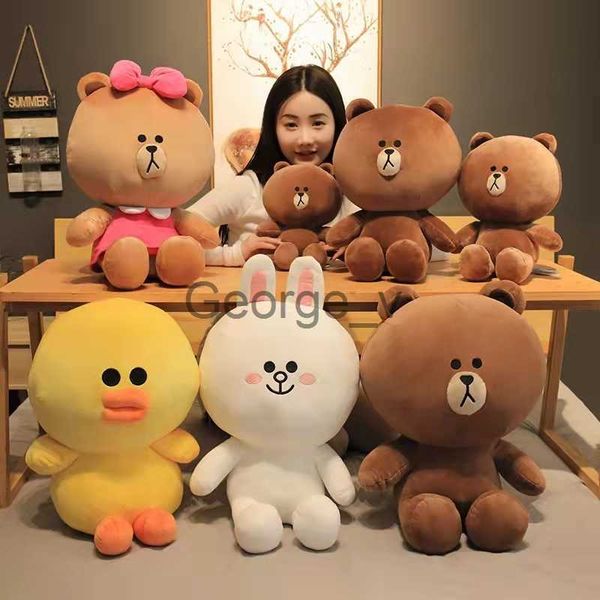 Animaux en peluche peluche mignon ours brun Connie lapin Sally poulet poupée en peluche kawaii chambre décoration grande peluche fille cadeau d'anniversaire J230628