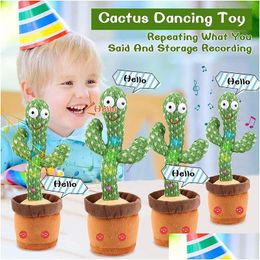 Animaux en peluche en peluche dansant parlant chantant cactus en peluche jouet électronique avec chanson en pot jouets d'éducation précoce pour les enfants amusants Dhjmq