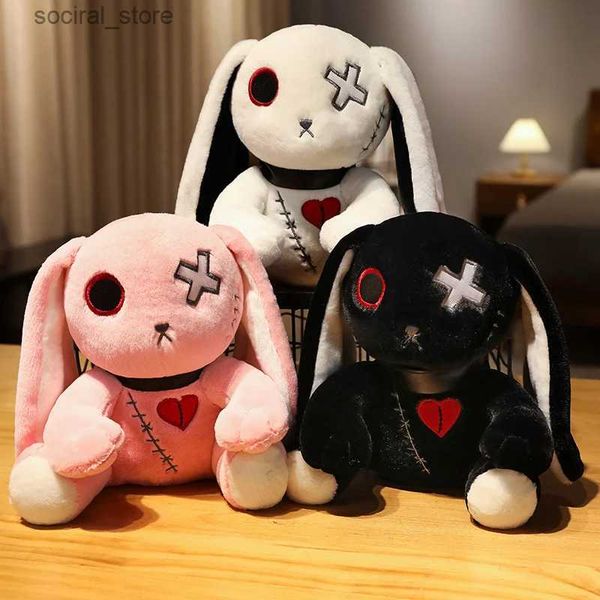 Animales de peluche de peluche Serie oscura Plush Rabbit Toy Pentacle Vampire Vampire Muñeca Gótica Gótica Rock Style Bunny Halloween Flaus para niños Decoración del hogar L411