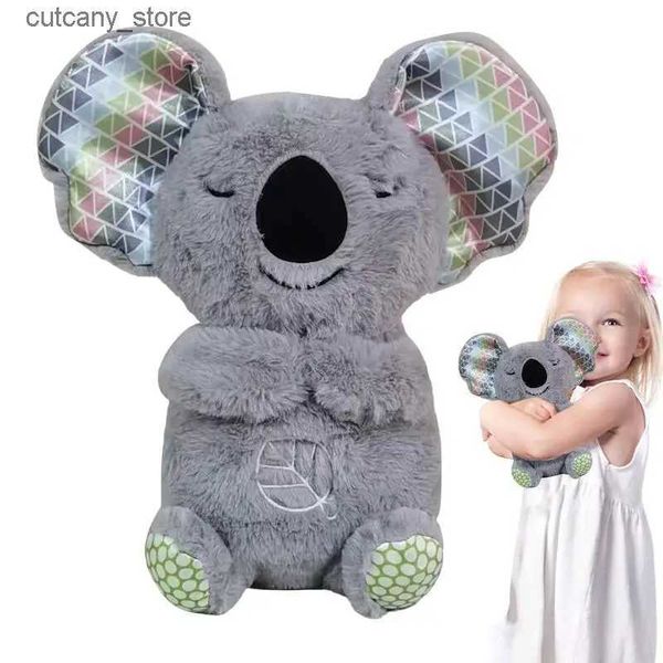 Animales de peluche de peluche Juguete de peluche eléctrico Koala musical Muñeco de peluche Juguete musical de peluche con luz en forma de corazón para mesitas de noche de escritorio y mesita de noche L240322