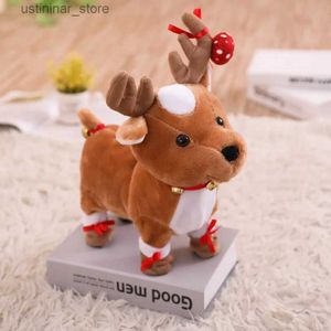 Gevulde pluche dieren Electric Santa Claus Christmas Walk Elk Music Doll Plush Toys Christmas Gift Children Gift L47