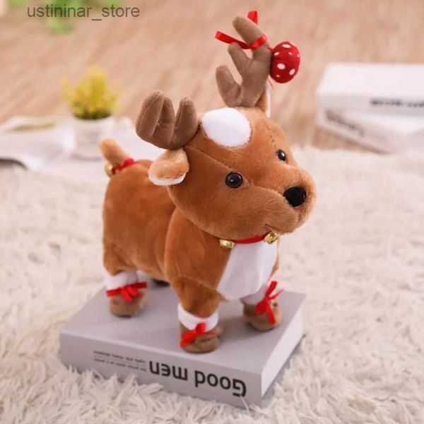 Animaux en peluche en peluche Électrique Santa Claus Christmas Walk Elk Music Doll Toys Couade de Noël Gift L47