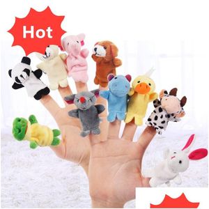 Animaux en peluche en peluche même mini-doigt animal bébé p jouet marionnettes parlant accessoires 10 groupe plus toys gouttes de livraison cadeaux dhmzc