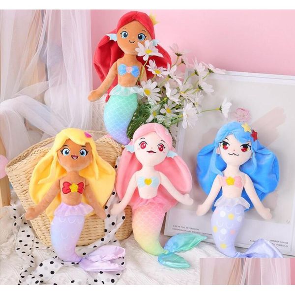 Animales de peluche de peluche Moda Kawaii Sirena Lil Juguete Pp Algodón Personaje de dibujos animados Muñeca Festival Regalo Almohada Niños Entrega de la gota Juguetes G Dhgb4