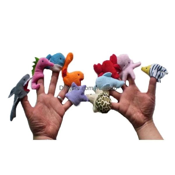 Animaux en peluche en peluche Finger Puppet Ocean P jouet pour gamin raconter des accessoires