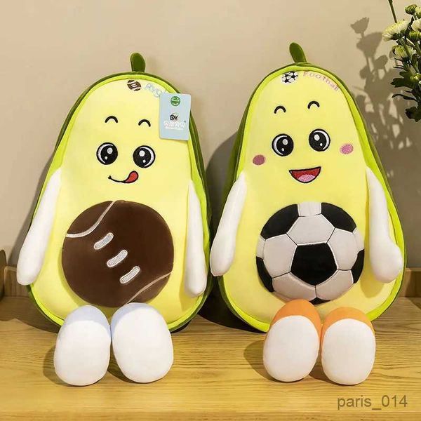 Animaux en peluche en peluche Fruit Avocado Basketball football en peluche jouet 35 cm dessin animé oreiller en peluche en peluche de poupée douce de bébé pour bébé pour cadeau d'anniversaire mignon