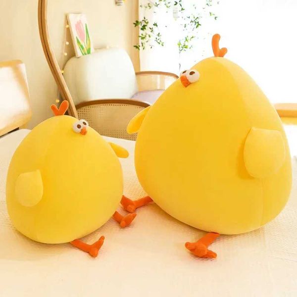 Animales de lujo rellenos Fun Fat Fat Chicken Paplo Toy Almohada Simulación suave almohada de cuello de muñeca linda llena de animales como regalo de vacaciones para niños y niñas B240515