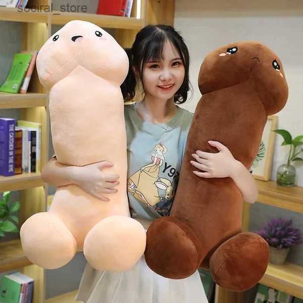 Animales de lujo rellenos gigante almohada larga pene de peluche de peluche de peluche muñeca muñeca de la vida real almohada de peluche de peluche de juguete sexy para amantes l411