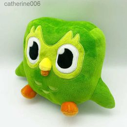 Animaux en peluche vert Duo hibou Duo Lingo hibou peluche Duolingo peluche poupée peluche hibou Duolingo hibou peluche mascotte Duo Lingo peluche hibou Duo FigurineL231228