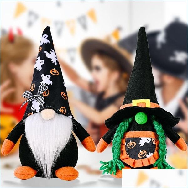 Animaux en peluche en peluche Halloween Party Poupées en peluche Gnomes sans visage Rudolph Chapeau de citrouille 23 cm Poupée Jouet Fille Garçon Cadeau préféré Drop Deli Dh9Yt