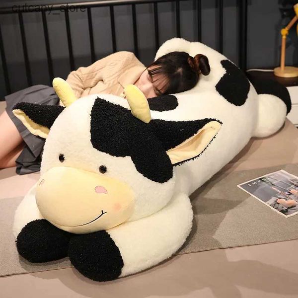 Peluches en peluche Chaude 1 pc 90 cm/110 cm belle vache à lait jouets en peluche dessin animé peluche animaux Catt poupées Seping oreiller pour bébé filles cadeaux d'anniversaire L240322