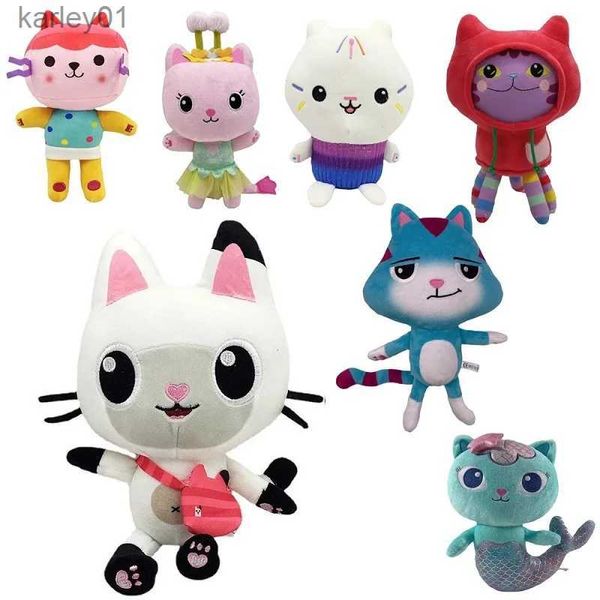 Animales de peluche de peluche Venta caliente Gaby casa de muñecas juguete de peluche Mercat dibujos animados animal de peluche sonrisa gato coche abrazo niña regalo de cumpleaños para niños YQ240218