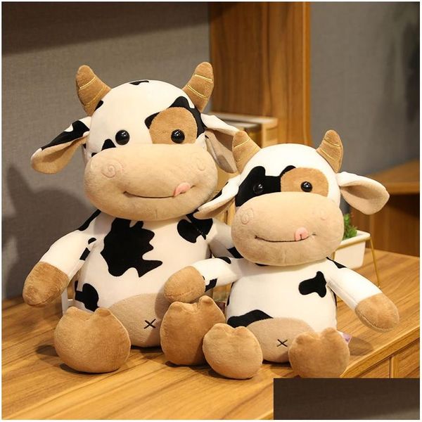 Animaux en peluche en peluche Calf de mari P jouet noir et blanc vache de poupée canapé-cil de poupée