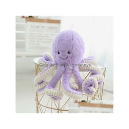 Animaux en peluche en peluche Hy Wy Toy Octopus en peluche 80 cm peluche peluche oreiller cadeau de Noël poupée de calmar pour jouets cadeaux en peluche Anim Dhwqd