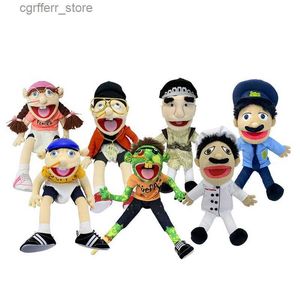 Animaux en peluche en peluche Jeffy Hand Muck Prank Play Playhouse Plux Toys Softoon Cartoon Finger Puppet Toy Talk Show Party Pold Dolls Kids Brithday Gift240327