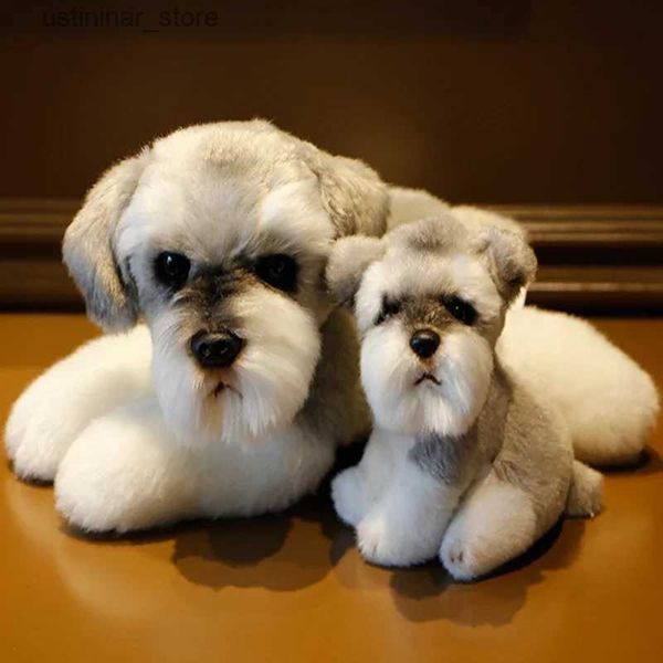 Animaux en peluche en peluche kawaii schnauzer chien peluche jouet petit simulation douce enfants