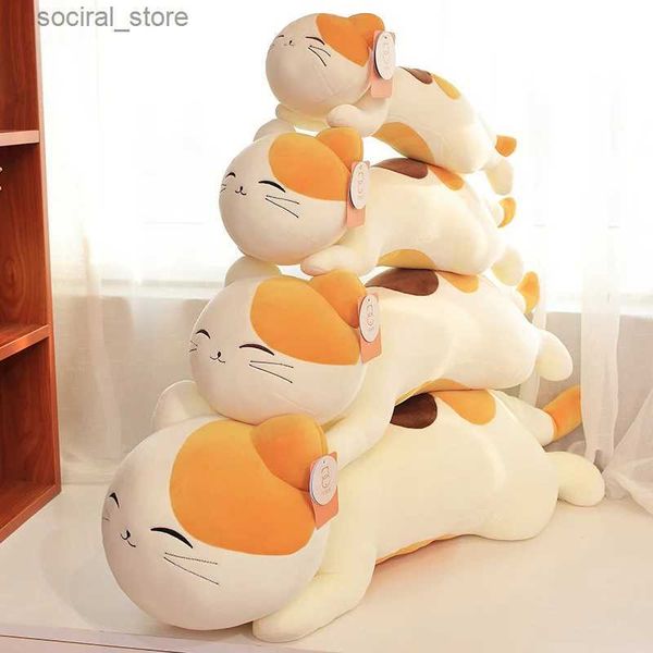 Animales de lujo rellenos kawaii almohada para dormir muñeca relleno lindo gato juguetes peluches caricatura cojín para niños