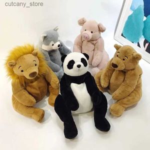 Animaux en peluche Kawaii ours en peluche jouet poupées doux Animal Panda cochon Lion chien peluches décor à la maison poupée nouveau Design Hu jouets en peluche cadeau pour enfants L240320
